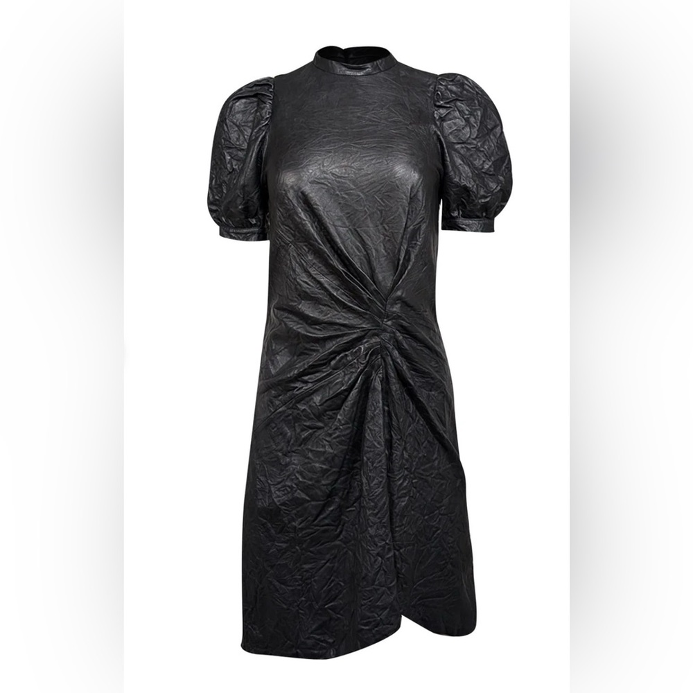 Zadig & Voltaire Rixe Creased Leather Dress - Noir